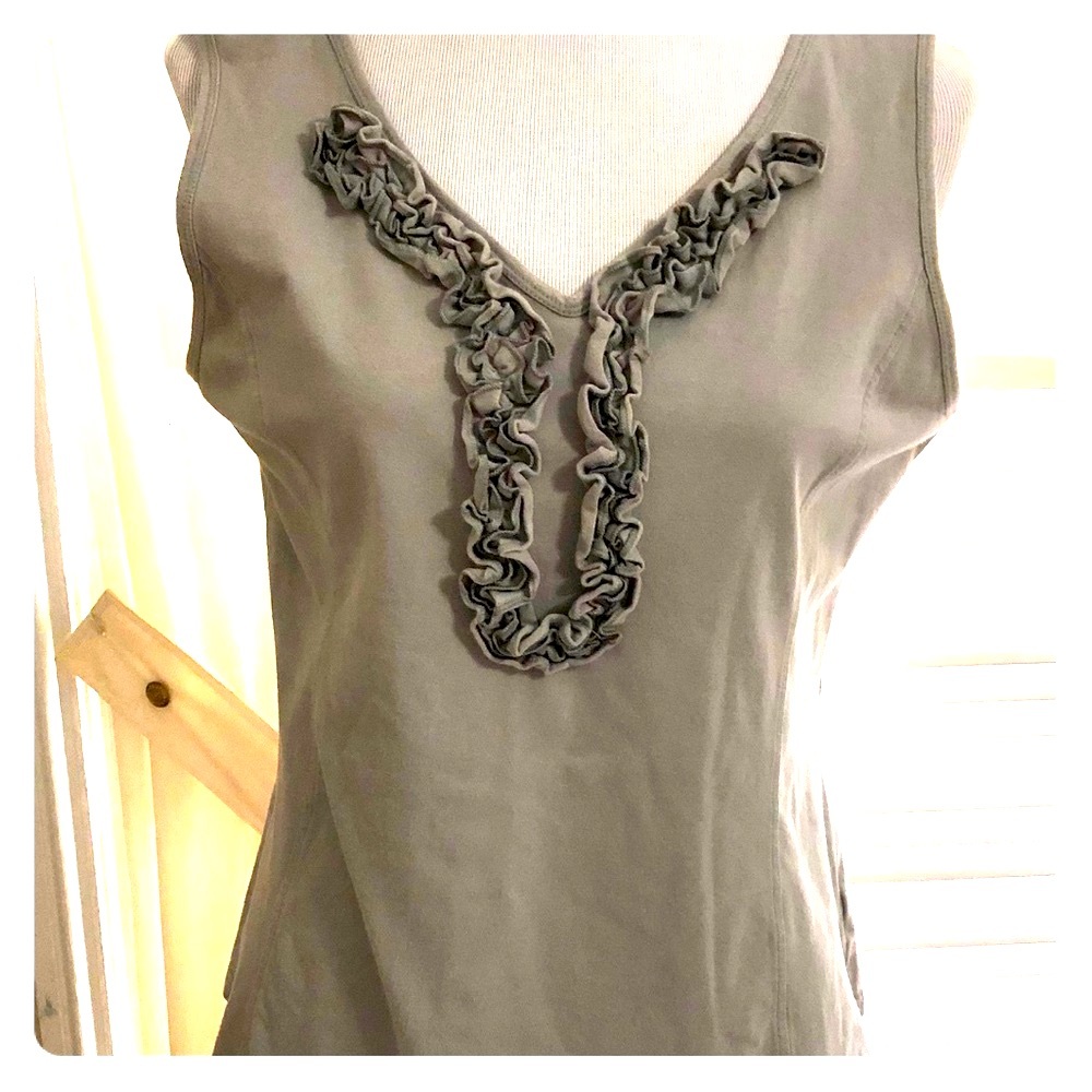 Kathleen Kirkwood Sleeveless Ruffle Top, Sz Lg